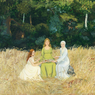 Maiden Mother Crone, Goddess Art, Three generations of women art, three generations of women painting, pregnant woman, pregnant woman art