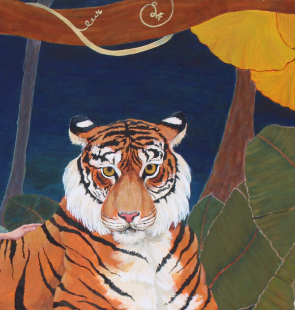 egg tempera tiger painting, tiger painting,