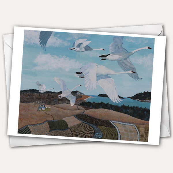 WIld Swans by Edna St. Vincent Millay, swans flying, aerial view of fields, aerial view house, bird's eye view coast, patchwork bird, patchwork of fields, bird flight, swan flight, wild swan in flight, trumpeter swan flying, swan painting