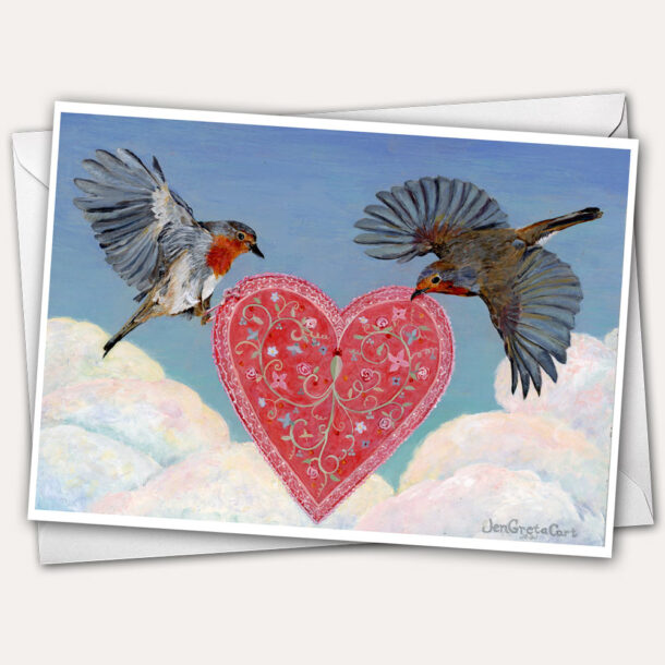 Pretty Romantic Valentine Card with birds